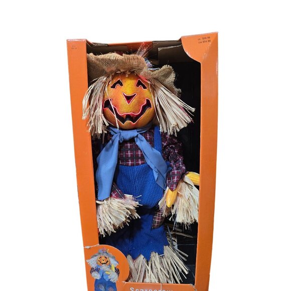 24" Gemmy Fiber Optic Scarecrow Works Great Halloween Fall Decor - Picture 6 of 7